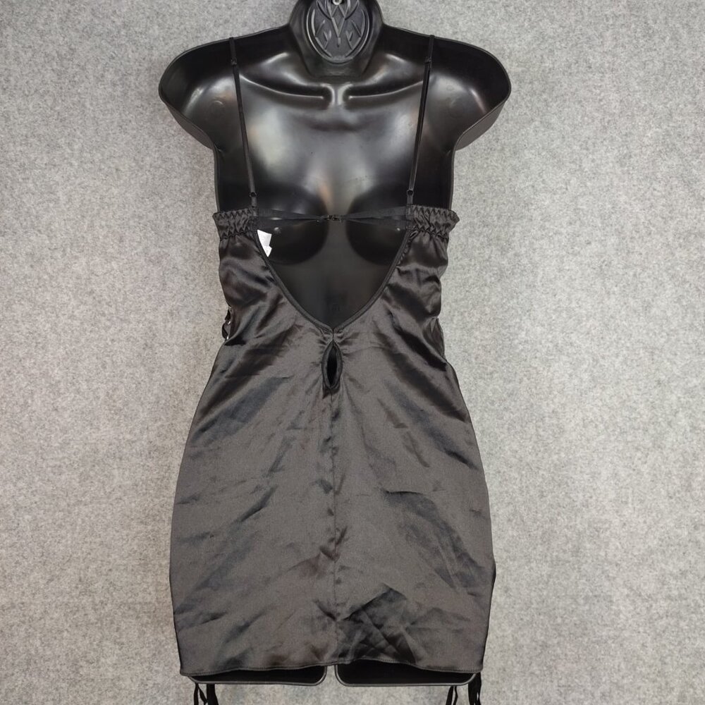 Victoria’s Secret Lingerie Slip Chemise Womens Sz M Black Grunge Goth Babydoll - Picture 6 of 13